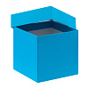 Коробка Cube, S, голубая с нанесением логотипа