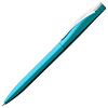 Ручка шариковая Pin Silver, голубой металлик с нанесением логотипа
