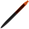 Ручка шариковая Prodir QS01 PRT-P Soft Touch, черная с оранжевым с нанесением логотипа