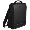 Рюкзак для ноутбука Santiago Slim с кожаной отделкой, черный с нанесением логотипа