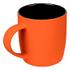 Кружка Surprise Touch Black c покрытием софт-тач, оранжевая с нанесением логотипа