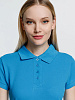 Рубашка поло женская Virma Premium Lady, бирюзовая с нанесением логотипа