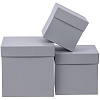Коробка Cube, M, серая с нанесением логотипа