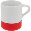 Кружка с силиконовой подставкой Protege, красная с нанесением логотипа