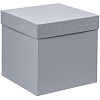 Коробка Cube, L, серая с нанесением логотипа