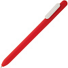 Ручка шариковая Slider Soft Touch, красная с белым с нанесением логотипа