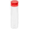 Бутылка для воды Aroundy, прозрачная с красной крышкой с нанесением логотипа