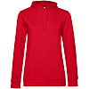 Толстовка с капюшоном женская Hoodie, красная с нанесением логотипа