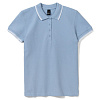 Рубашка поло женская Practice Women 270, голубая с белым с нанесением логотипа