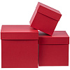 Коробка Cube, M, красная с нанесением логотипа