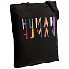 Холщовая сумка Human, черная с нанесением логотипа