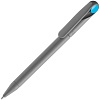 Ручка шариковая Prodir DS1 TMM Dot, серая с голубым с нанесением логотипа