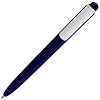 Ручка шариковая Pigra P02 Mat, темно-синяя с белым с нанесением логотипа
