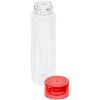 Бутылка для воды Aroundy, прозрачная с красной крышкой с нанесением логотипа