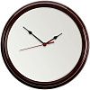 Часы настенные Flat Circle, коричневые с нанесением логотипа