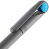 Ручка шариковая Prodir DS1 TMM Dot, серая с голубым с нанесением логотипа