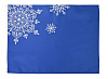 Декоративная салфетка «Снежинки», синяя с нанесением логотипа