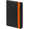 Ежедневник Velours, недатированный, черный с оранжевым с нанесением логотипа
