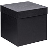 Коробка Cube, L, черная с нанесением логотипа