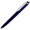 Ручка шариковая Pigra P02 Mat, темно-синяя с белым с нанесением логотипа