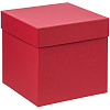 Коробка Cube, M, красная с нанесением логотипа