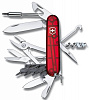 Офицерский нож CyberTool L, прозрачный красный с нанесением логотипа