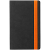 Ежедневник Velours, недатированный, черный с оранжевым с нанесением логотипа