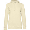 Толстовка с капюшоном женская Hoodie, светло-желтая с нанесением логотипа