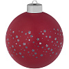 Елочный шар Stars с лентой, 10 см, красный с нанесением логотипа