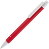 Ручка шариковая Button Up, красная с белым с нанесением логотипа