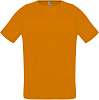 Футболка унисекс Sporty 140, оранжевый неон с нанесением логотипа