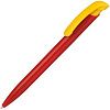 Ручка шариковая Clear Solid, красная с желтым с нанесением логотипа