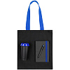 Набор Velours Bag, черный с синим с нанесением логотипа