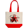 Холщовая сумка Carmen and Сarwoman, красная с нанесением логотипа