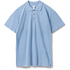 Рубашка поло мужская Summer 170, голубая с нанесением логотипа