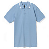 Рубашка поло мужская с контрастной отделкой PRACTICE 270, голубой/белый с нанесением логотипа