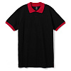 Рубашка поло Prince 190, черная с красным с нанесением логотипа