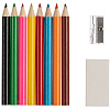 Набор Hobby с цветными карандашами, ластиком и точилкой, белый с нанесением логотипа