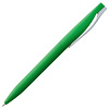 Ручка шариковая Pin Soft Touch, зеленая с нанесением логотипа