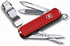 Нож-брелок Nail Clip 580, красный с нанесением логотипа