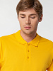 Рубашка поло мужская SUMMER 170, желтая с нанесением логотипа