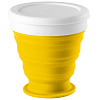 Складной стакан с крышкой Astrada, желтый с нанесением логотипа