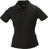 Рубашка поло стретч женская ALBATROSS, черная с нанесением логотипа