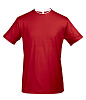 Футболка мужская с контрастной отделкой MADISON 170, красный/белый с нанесением логотипа