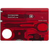 Набор инструментов SwissCard Lite, красный с нанесением логотипа