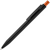 Ручка шариковая Chromatic, черная с оранжевым с нанесением логотипа