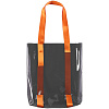 Шопер Clear Fest, прозрачный серый с оранжевыми ручками с нанесением логотипа