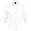 Рубашка женская с рукавом 3/4 EFFECT 140, белая с нанесением логотипа