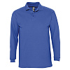 Рубашка поло мужская с длинным рукавом WINTER II 210 ярко-синяя с нанесением логотипа