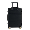 Чемодан Metal Luggage, черный с нанесением логотипа
